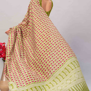 green-ajrakh-printed-cotton-blend-saree