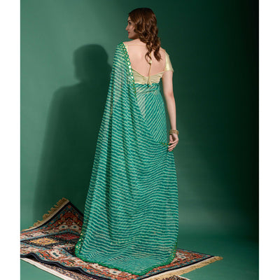 green-lehriya-printed-with-embroidered-border-chiffon-saree