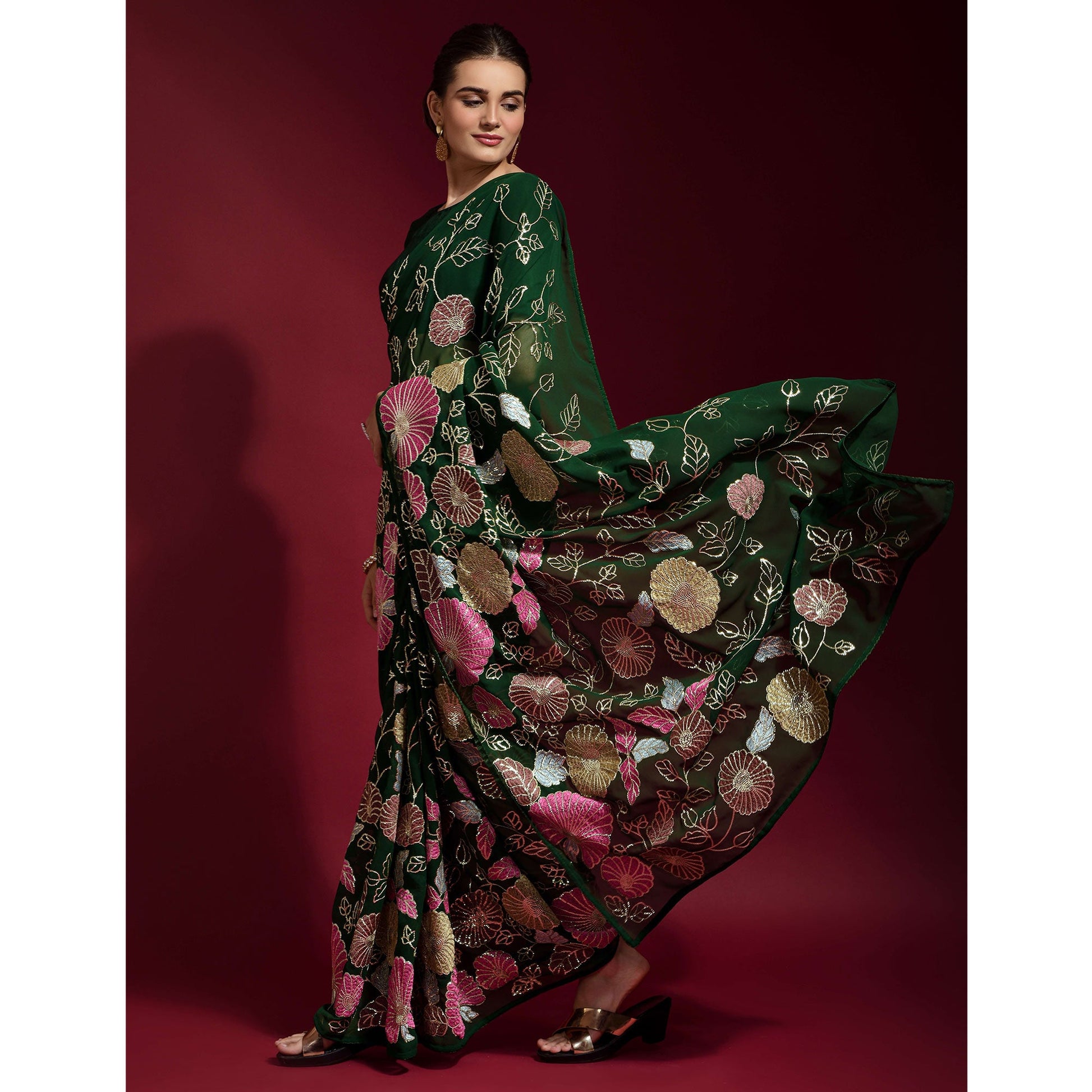 green-floral-sequins-embroidered-georgette-saree