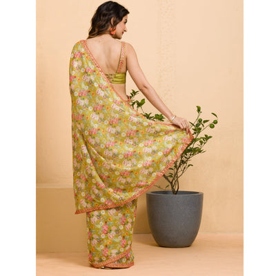 green-floral-printed-chinon-saree-with-fancy-mirror-border