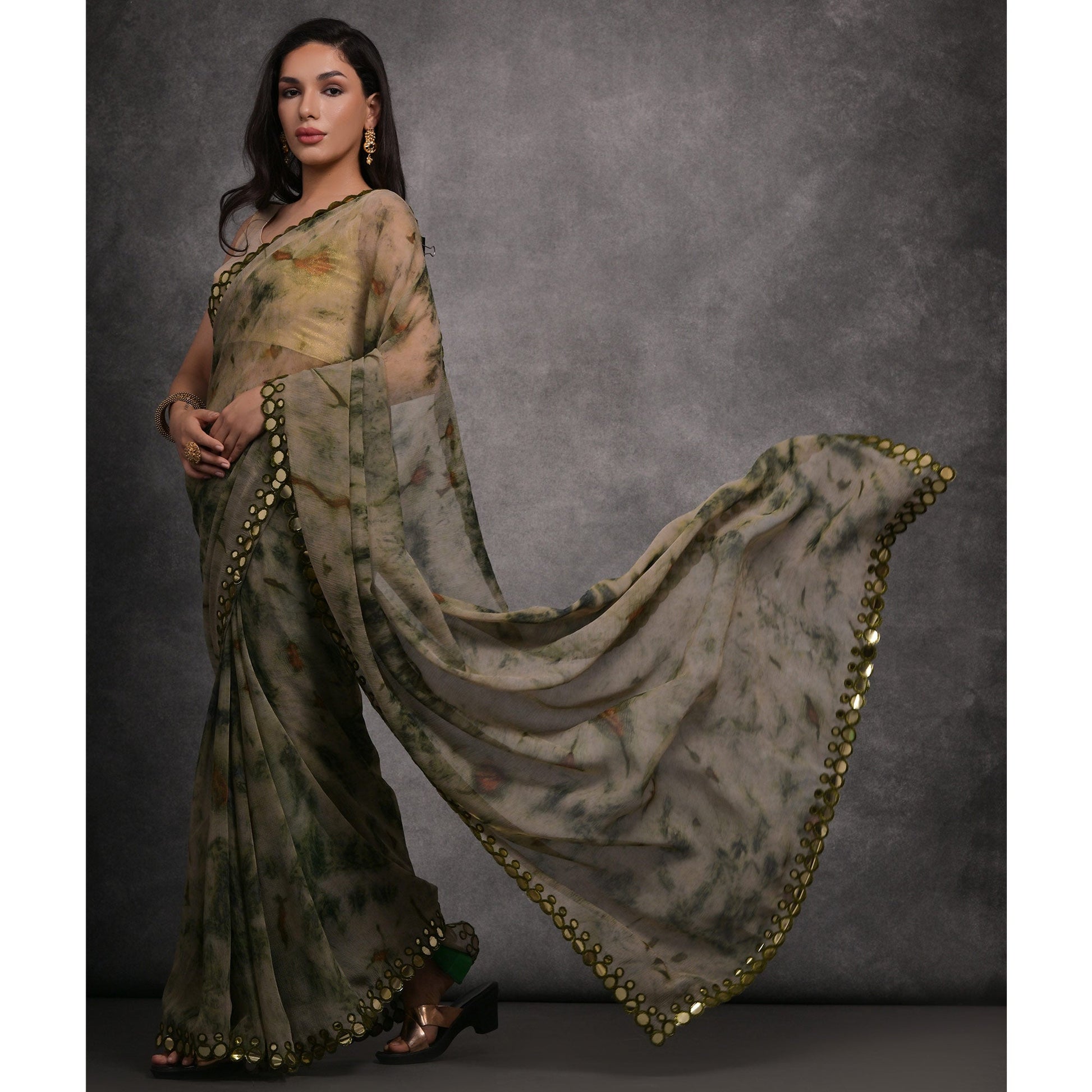 green-printed-with-mirror-work-georgette-saree