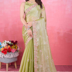 green-floral-sequins-embroidered-mulberry-silk-saree-4