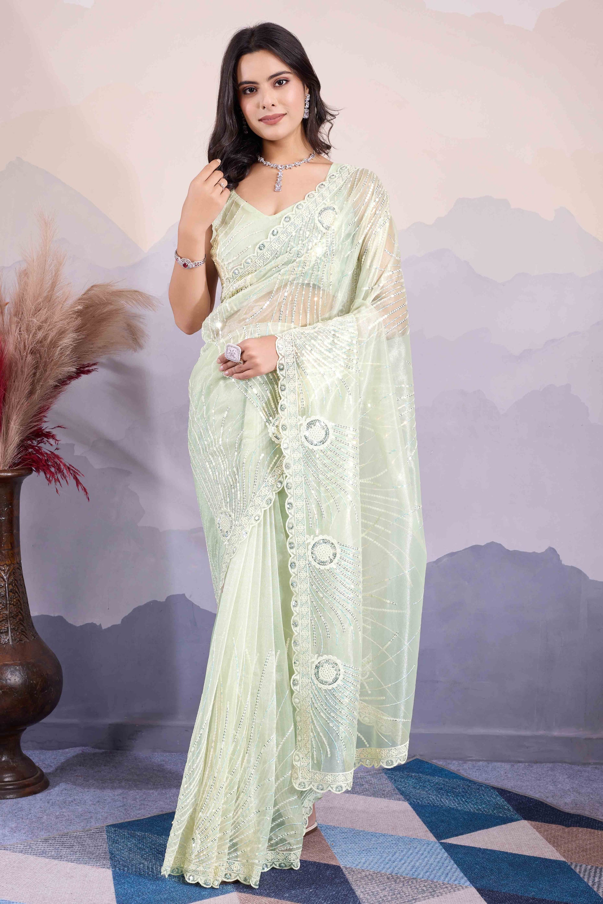green-sequins-embroidered-twill-net-saree-15