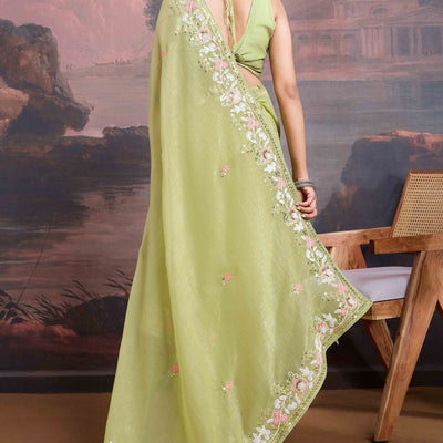 green-floral-sequins-embroidered-organza-saree-7