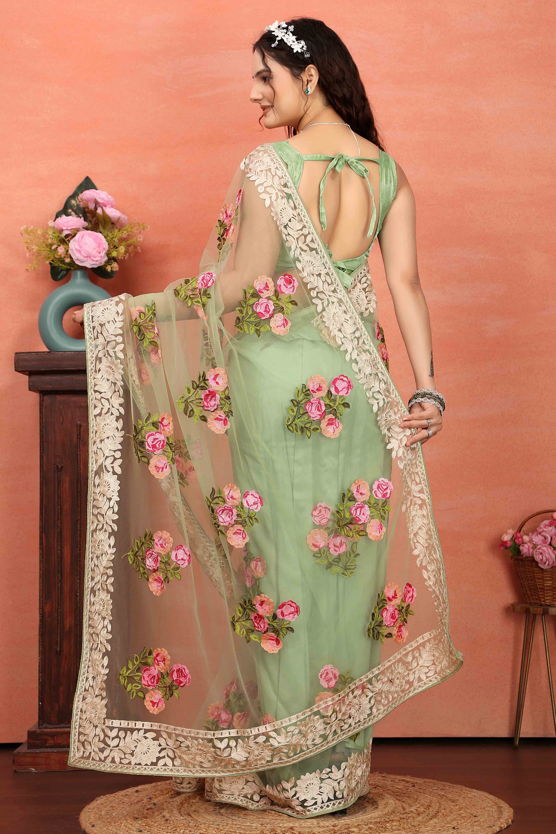 green-floral-embroidered-net-saree-8