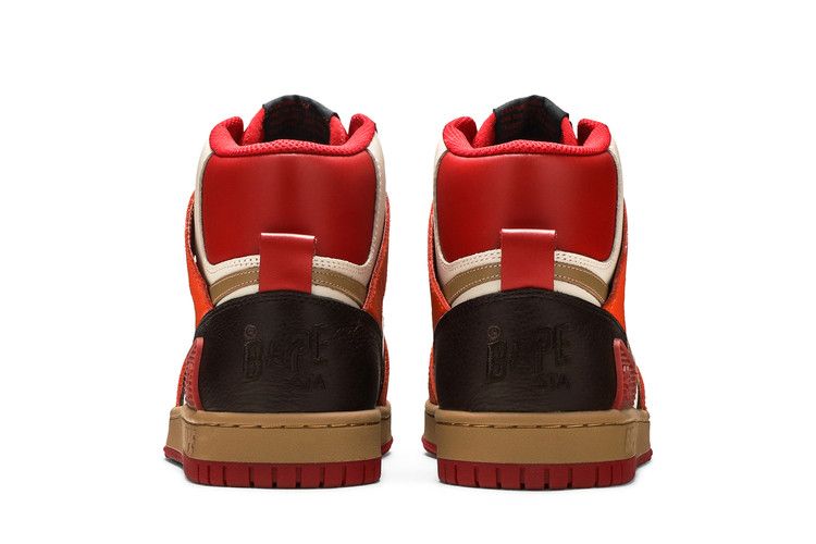 A Bathing Ape Bape Sta 93 Hi Red Orange Light Sand