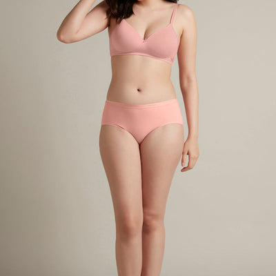 Simply Soft Padded Non-Wired Cotton Bra - Impatiens Pink