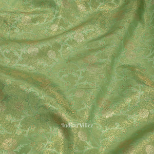 Mint Green Pure Kanjivaram Tissue Silk Saree