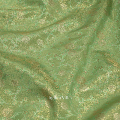 Mint Green Pure Kanjivaram Tissue Silk Saree