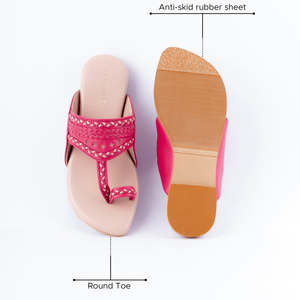 Sienna Pink Kolha Flats