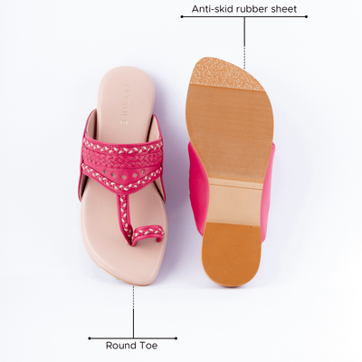 Sienna Pink Kolha Flats
