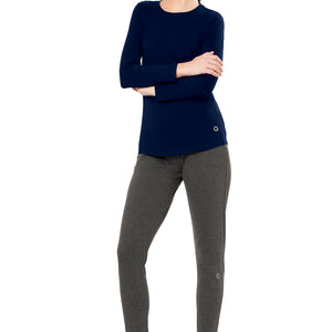 Essential Long Sleeve Round Neck T-Shirt - Midnight