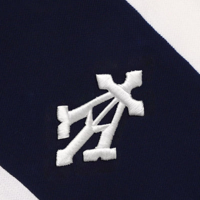 ALMOST GODS | ALPHA CROSS WOVEN STRIPED POLO { NAVY/WHITE