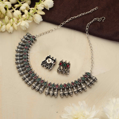 trueBrowns Silver Tone Necklace Set