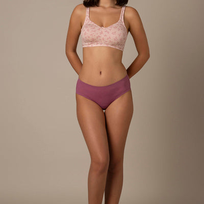 Dreamy comfort Non-Padded Non-Wired Cotton Bra - Pink Floral Print