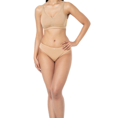 Cotton Chic Support Solid Non Padded Non-Wired Bra - Sandalwood