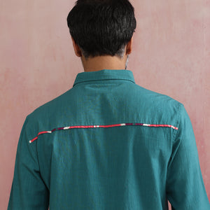 trueBrowns Men's Blue Cotton Shirt