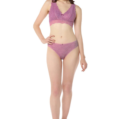 Chic Lace Non-Padded Non-Wired Bralette - Grape Nectar
