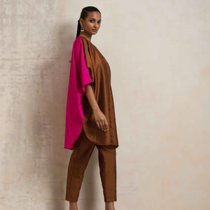 trueBrowns Brown Silk Co-ord Set