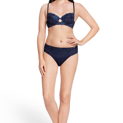 Twilight Dream Padded wired Lace Bra - Evening Blue