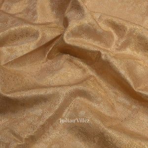 Light Orange Pure Kanjivaram Tissue Silk Saree