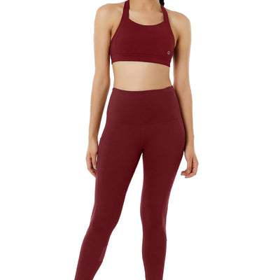 Energize High Impact Round Neck Sports Bra - Chocolate Truffle