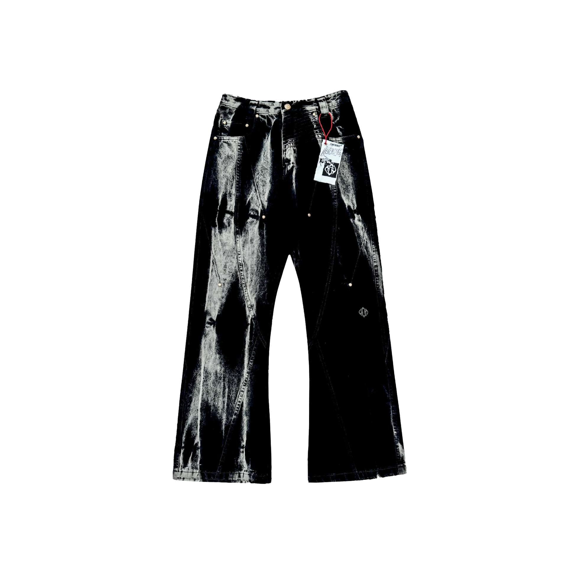 Waves Panelled-Shibori Black