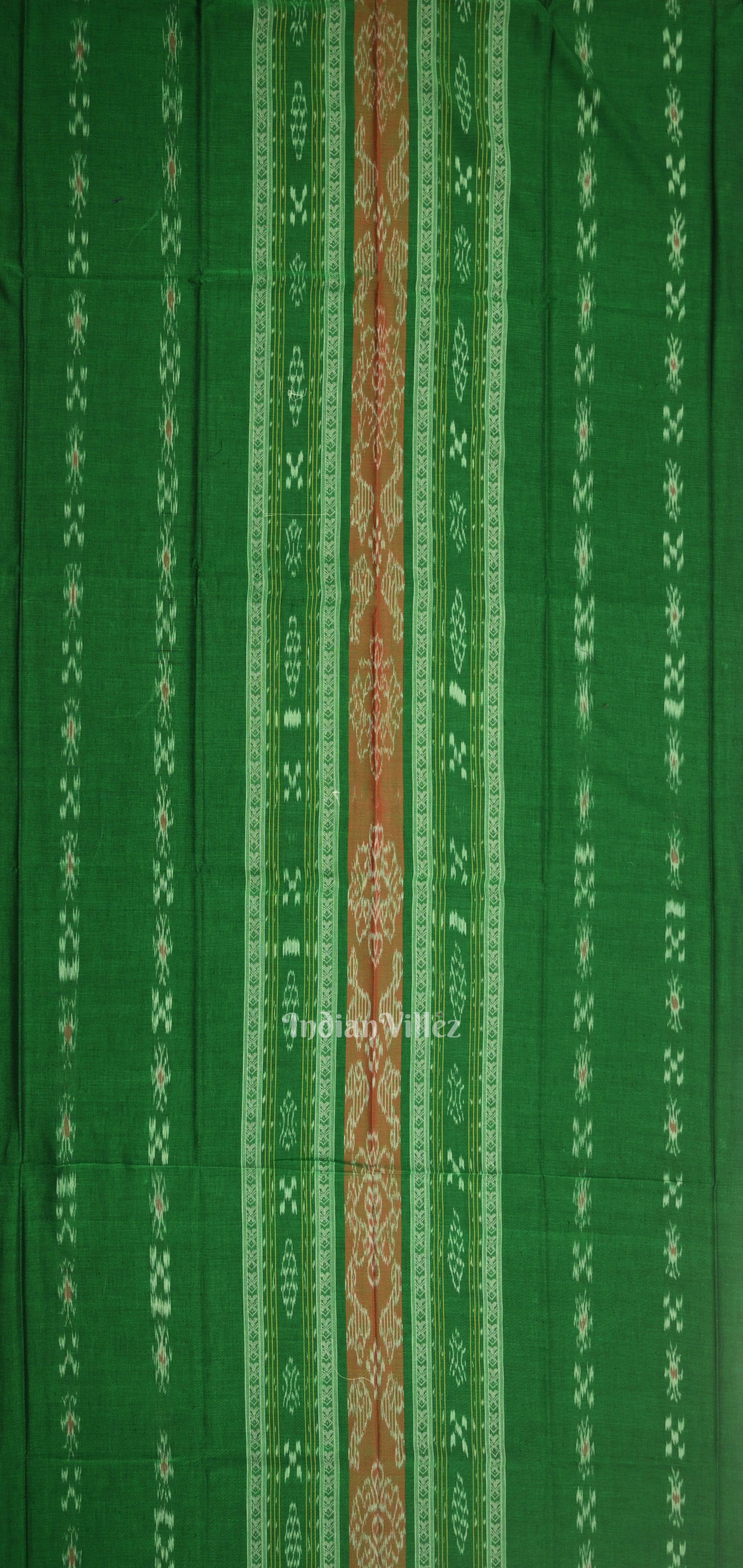 Forest Green Pink Pasapali Sambalpuri Cotton Dress set with Dupatta