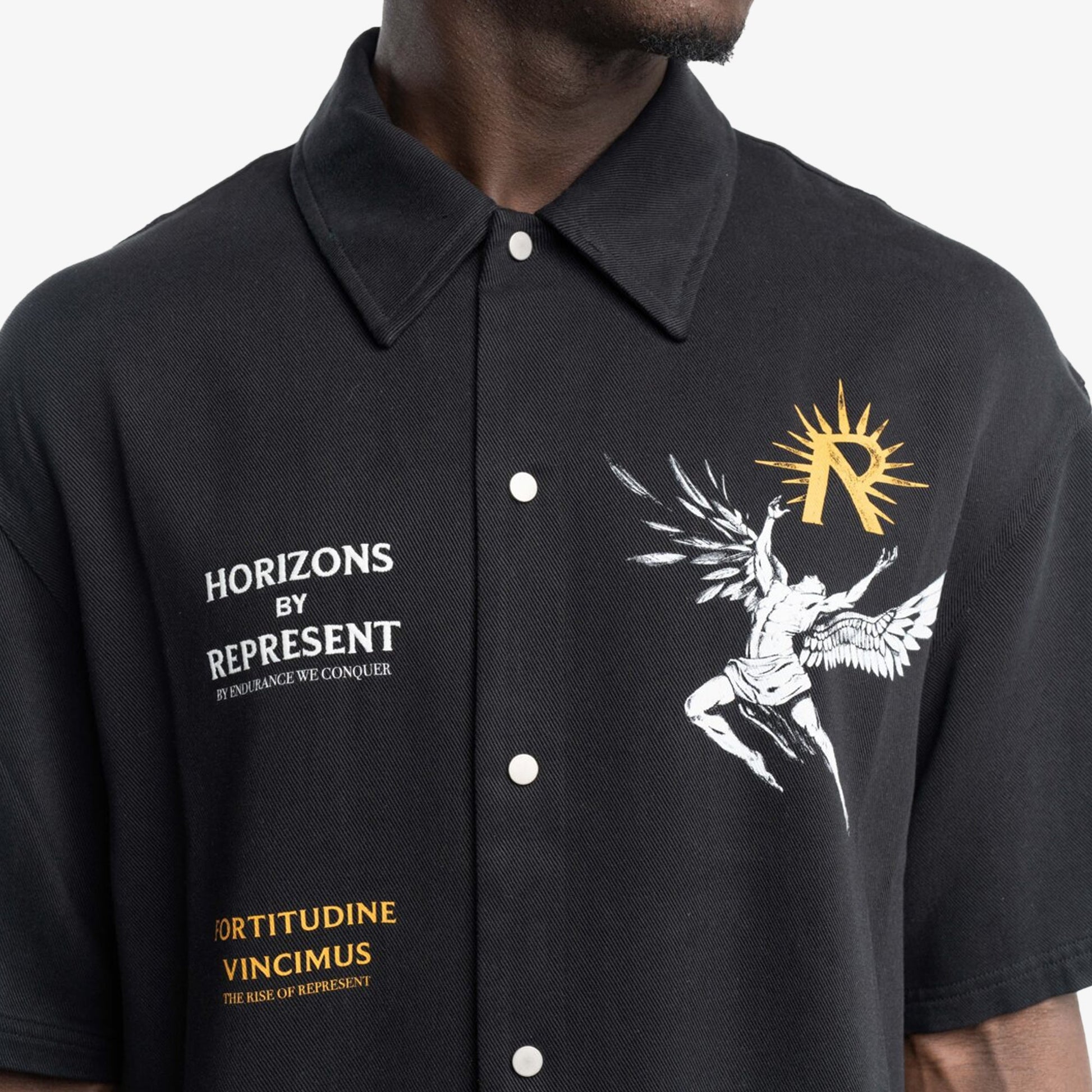 REPRESENT | ICARUS SHORT SLEEVE SHIRT { BLACK