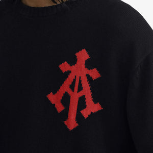 ALMOST GODS | ALPHA CROSS KNIT SWEATER { BLACK