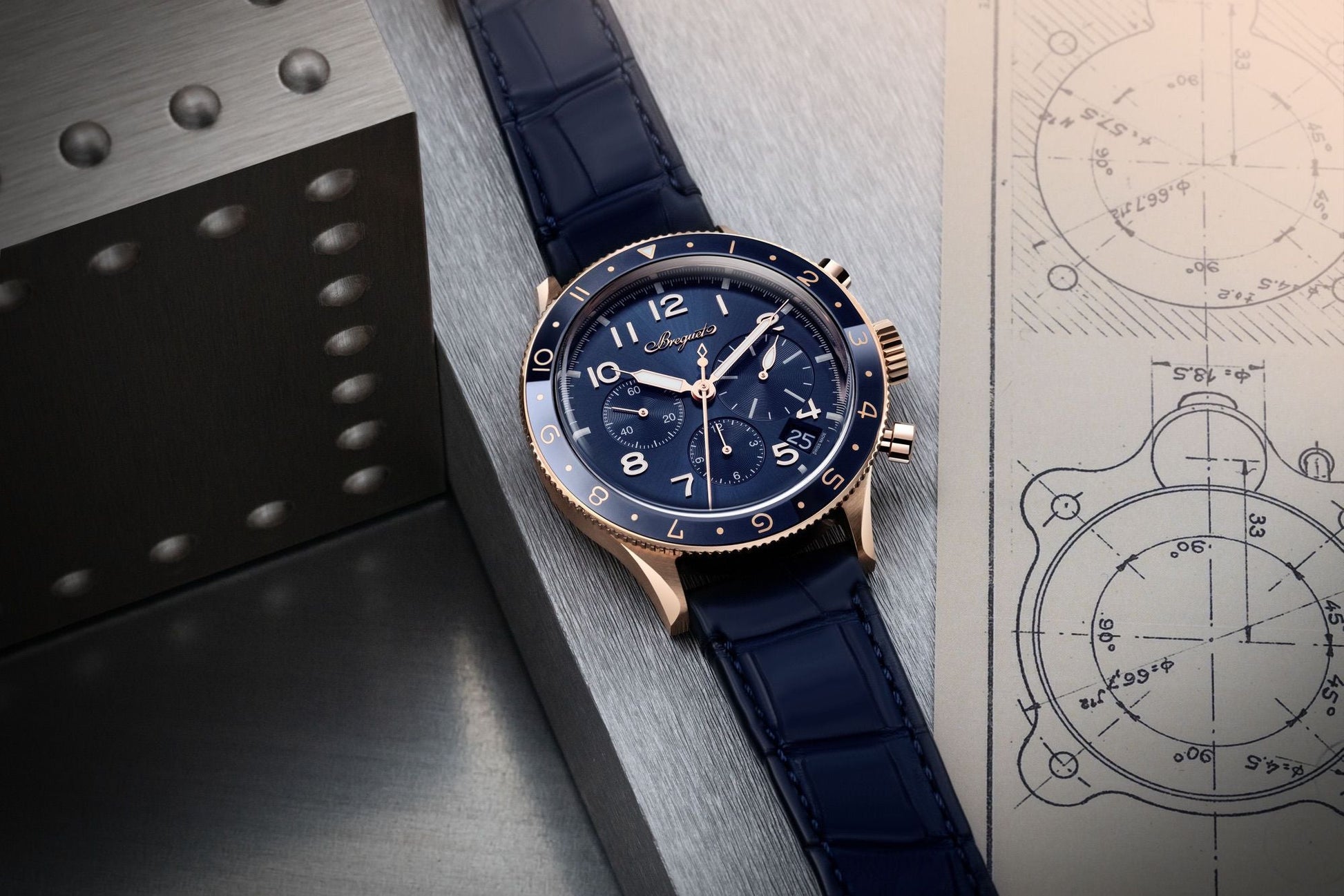 Breguet Type XX Chronograph Men's Blue dial Watch