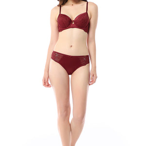 Eternal Bliss Padded Wired Demi Bra - Rio Red