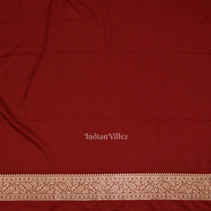 Deep Maroon Meenakari Pure Mashru Satin Silk Banarasi Saree