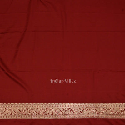 Deep Maroon Meenakari Pure Mashru Satin Silk Banarasi Saree