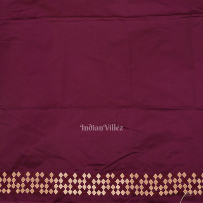 Deep Purple Soft Pure Mashru Satin Silk Banarasi Saree