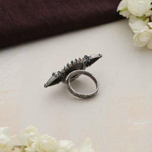 trueBrowns Silver Tone Ghungroo Ring