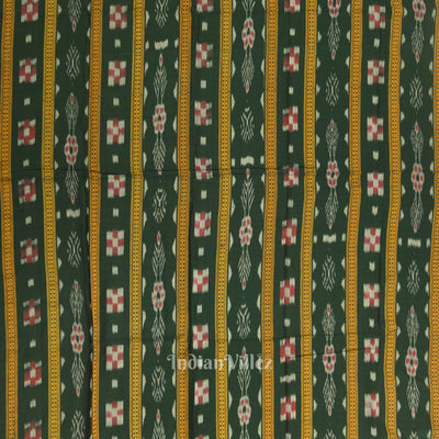 Green Cream Odisha Ikat  Sambalpuri Dress Material & Dupatta