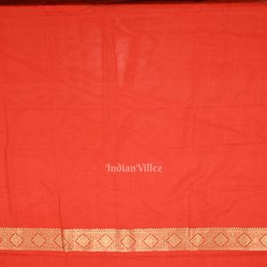 Candy Apple Red Soft Pure Mashru Satin Silk Banarasi Saree