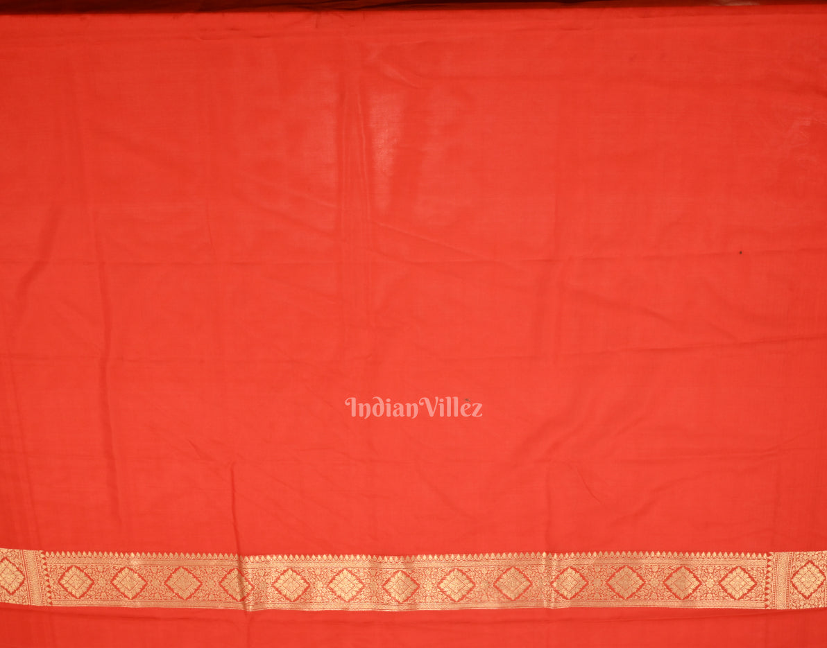 Candy Apple Red Soft Pure Mashru Satin Silk Banarasi Saree