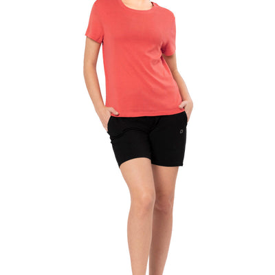 Essential Basic Short Sleeve Round Neck T-Shirt - Cayenne