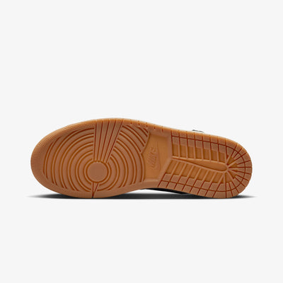 JORDAN | AIR JORDAN 1 MID SE V2 { BLACK/BLACK-SAIL-GUM MED BROWN