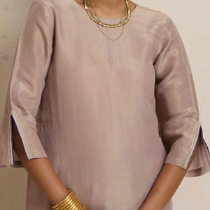 trueBrowns Lilac Tissue Kurta Co-ord Set