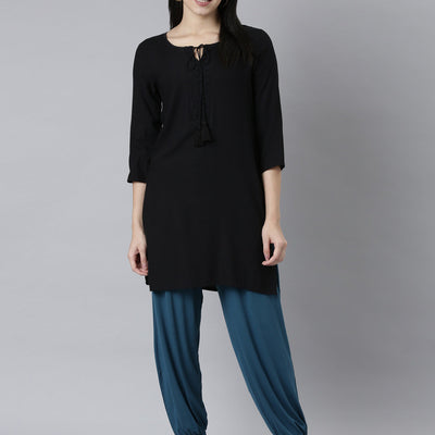 Women Solid Turquoise Blue Harem Pants