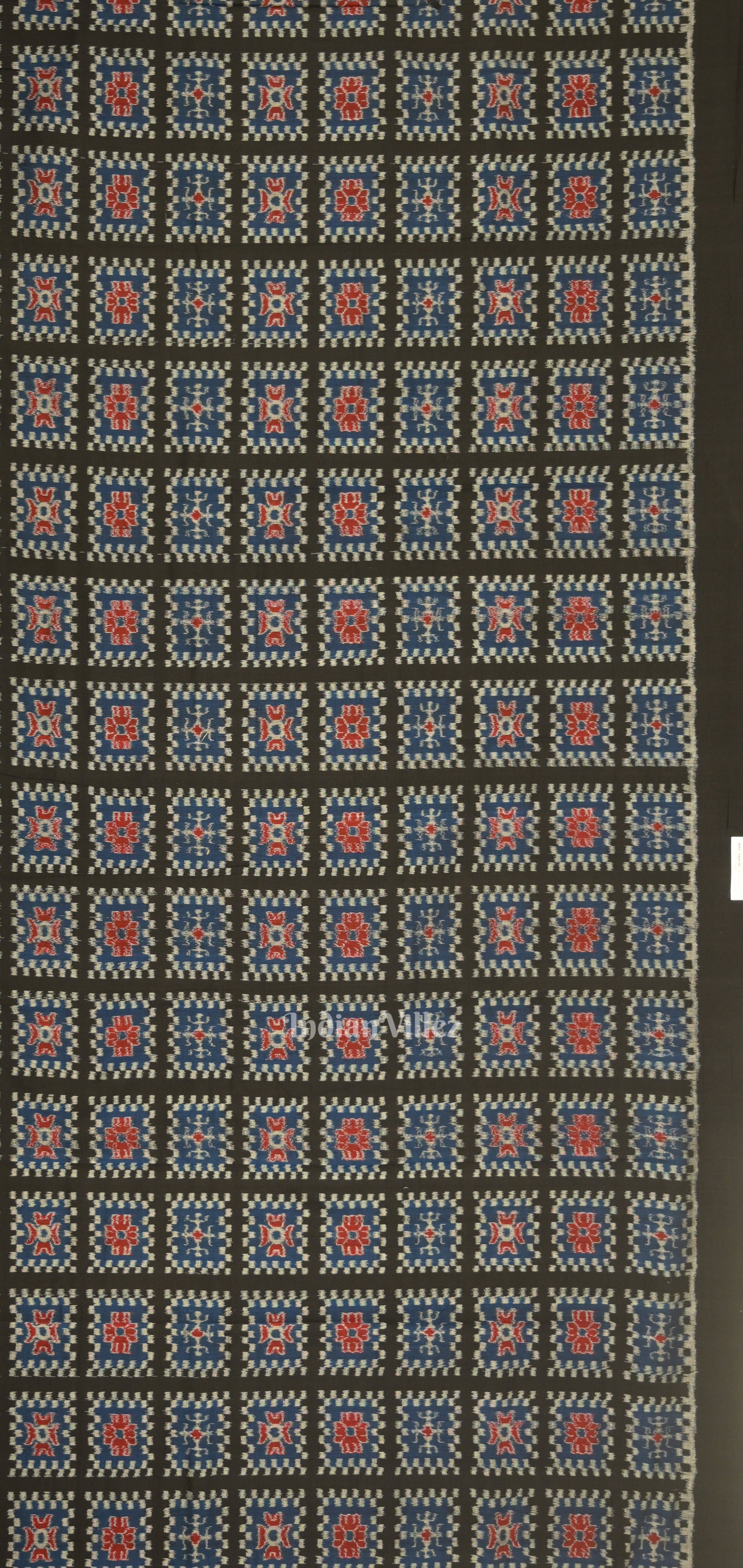 Black Blue Odisha Ikat Sambalpuri Dress Set & Dupatta