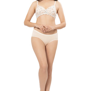 Cotton Casuals Padded Non-Wired Printed T-Shirt Bra - Cotton Bloom Print