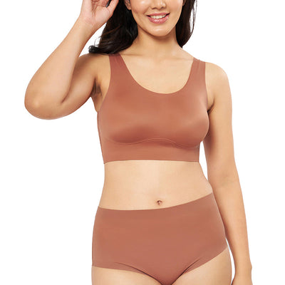 Vanish Solid High Rise Brief Seamless Panty - Caramel Nude