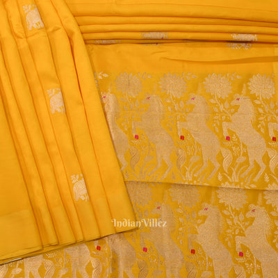 Yellow Designer Pure Banarasi Katan Silk Saree