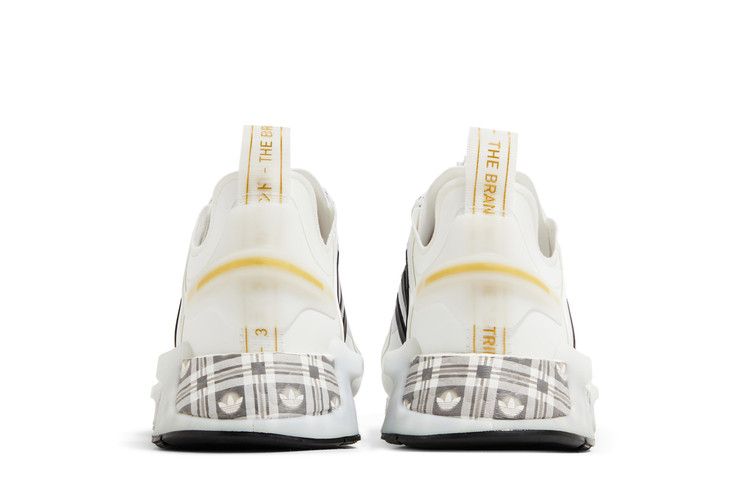 adidas NMD R1 V3 White Black Gold Tartan Trefoil