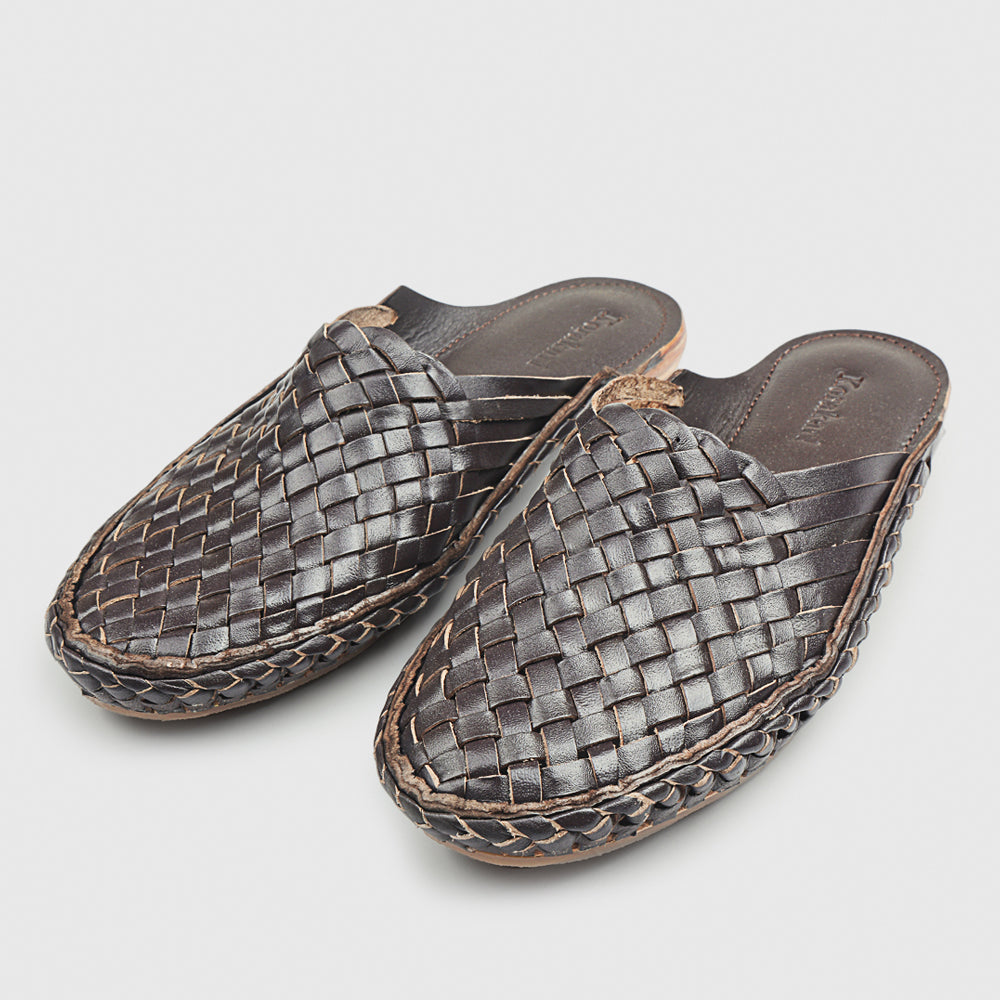 Brown Handstitched Leather Kolhapuri Women Slipper