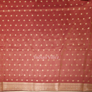 Peach Pink Meenakari Pure Mashru Satin Silk Banarasi Saree